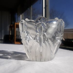 Mikasa Angel Frosted Glass Candle Holder Jar Stars